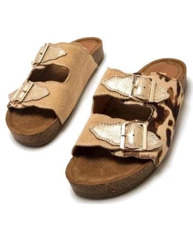 MTNG MTNG 54085 SANDALS WITH DOUBLE BUCKLE AND ANIMAL PRINT MARRóN