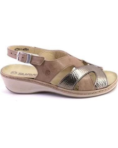 SUAVE SANDÁLIAS 3000-26 EM PELE COMBINADA BEIGE