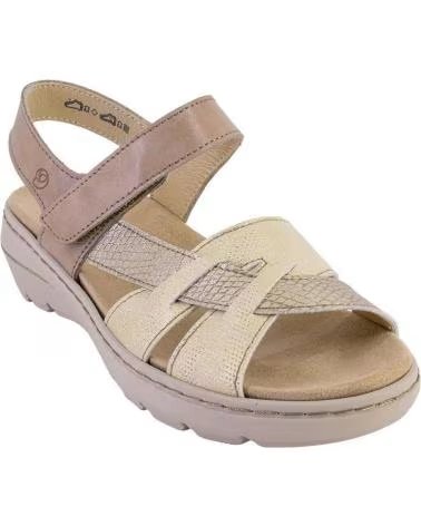 SUAVE 3221 LEATHER SANDALS WITH METALLIC FINISH HIELO