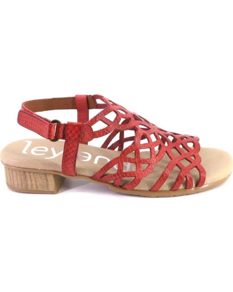 SUAVE SANDALETTE 5609 AUS LEDER MIT LOCHMUSTER ROJO