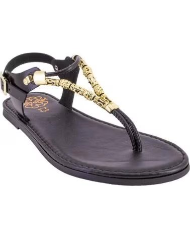 PORRONET SANDALIAS PLANAS 3205 CON DETALLE JOYA NEGRO