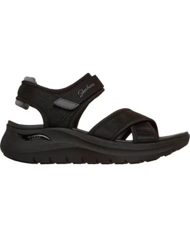 SKECHERS SANDALIAS ARCH FIT 2 0 SANDAL - FEELIN EN NEGRO PARA MUJER BLACK-GRAY WEBBING- MESH