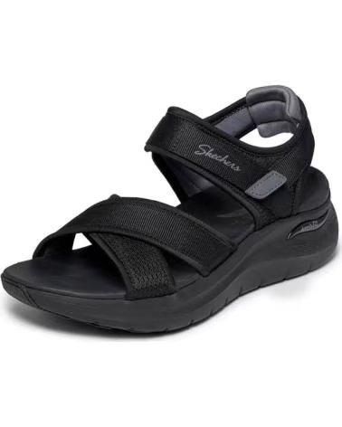 SKECHERS SANDALIAS ARCH FIT 2 0 SANDAL - FEELIN EN NEGRO PARA MUJER BLACK-GRAY WEBBING- MESH