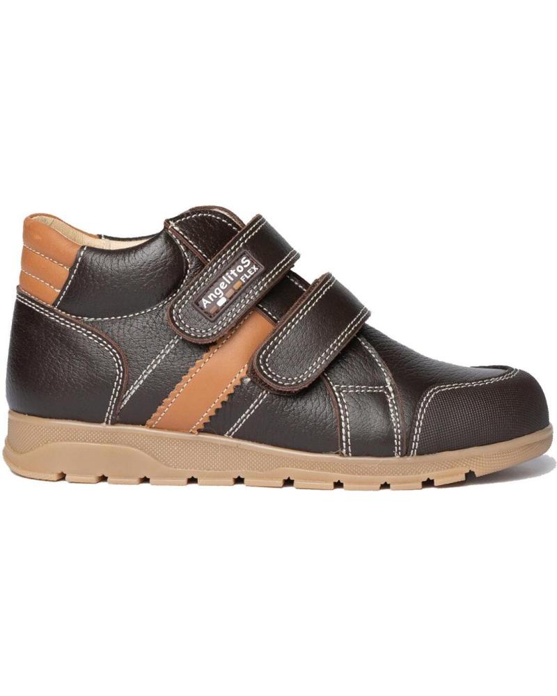 Botines de Niña y Niño ANGELITOS BOTA SPORT PIEL 780 CHOCOLATE