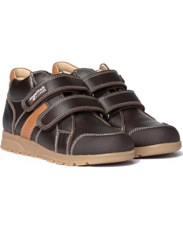 Botines de Niña y Niño ANGELITOS BOTA SPORT PIEL 780 CHOCOLATE