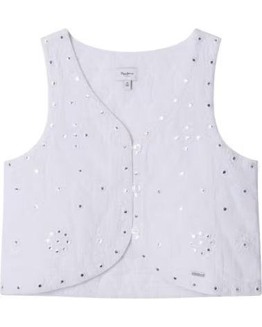 PEPE JEANS CHALECO PG4000024-808 EN ROSA PARA NINAS BLANCO