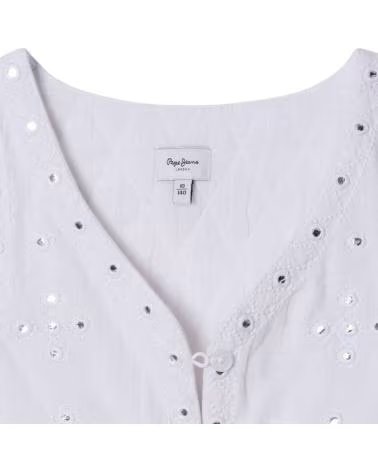 PEPE JEANS CHALECO PG4000024-808 EN ROSA PARA NINAS BLANCO