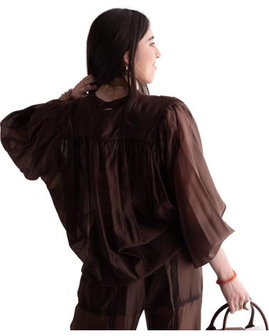 TWINSET BLUSA TWINSET DE DISEÑO ELEGANTE MARRON