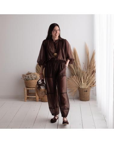 TWINSET BLUSA TWINSET DE DISEÑO ELEGANTE MARRON