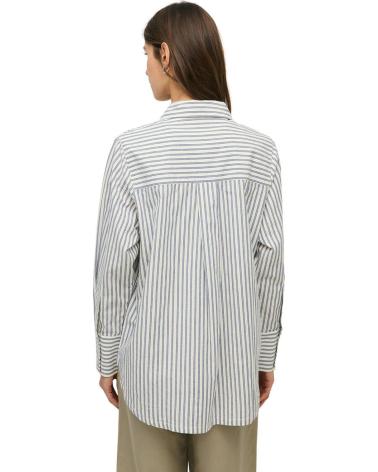 YERSE CAMISA DE RAYAS CON CUELLO CLÁSICO CRUDO