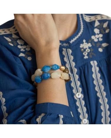 LATIDO BRACCIALE CON PERLINE COMBINATE TURQUESA