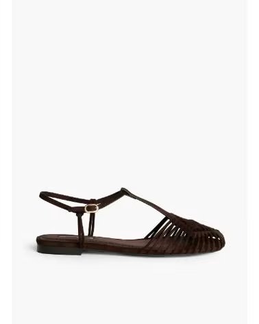 KESLEM BRAIDED HUARACHE SANDALS M6396 MARRON