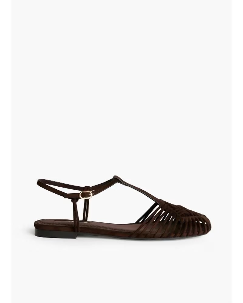 KESLEM BRAIDED HUARACHE SANDALS M6396 MARRON