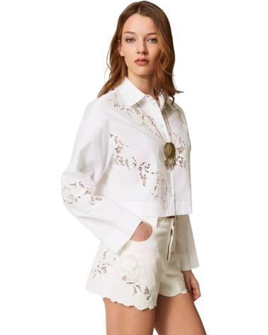 TWINSET CAMISA TWINSET CON BORDADOS CALADOS BLANCO
