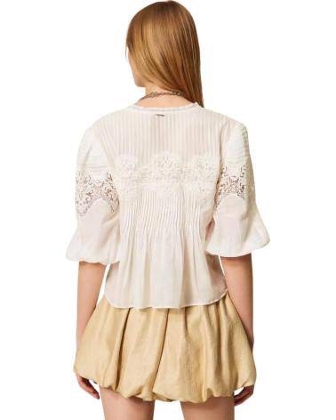 TWINSET BLUSA CALADA CON MANGAS ABULLONADAS BLANCO