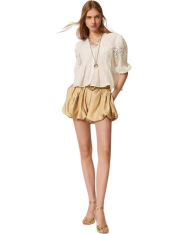 TWINSET BLUSA CALADA CON MANGAS ABULLONADAS BLANCO