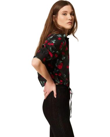 TWINSET CAMISA ESTAMPADA DE CEREZAS CON CIERRE FRONTAL MULTICOLOR