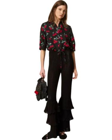 TWINSET CAMISA ESTAMPADA DE CEREZAS CON CIERRE FRONTAL MULTICOLOR