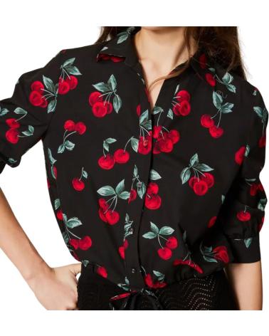 TWINSET CAMISA ESTAMPADA DE CEREZAS CON CIERRE FRONTAL MULTICOLOR