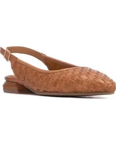 CARMELA CARMELA 163176 SLINGBACK-SCHUHE AUS GEFLOCHTENEM LEDER CAMEL