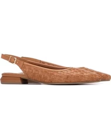 CARMELA CARMELA 163176 SLINGBACK-SCHUHE AUS GEFLOCHTENEM LEDER CAMEL