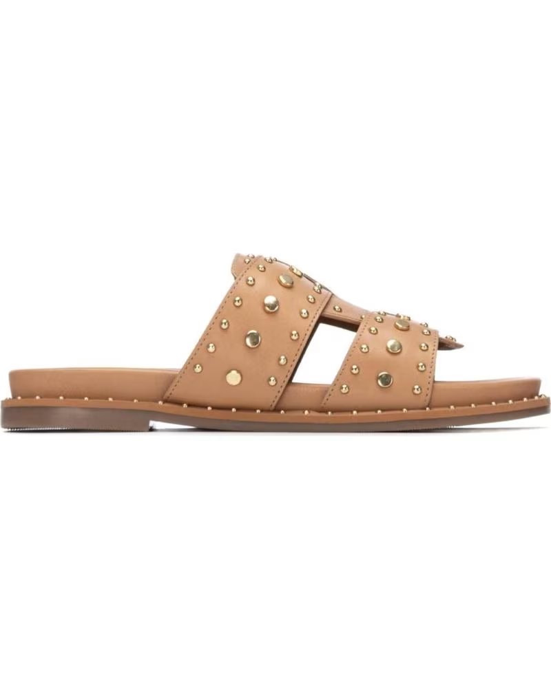 CARMELA SANDALO BASSO 163202 CON BORCHIE BEIGE