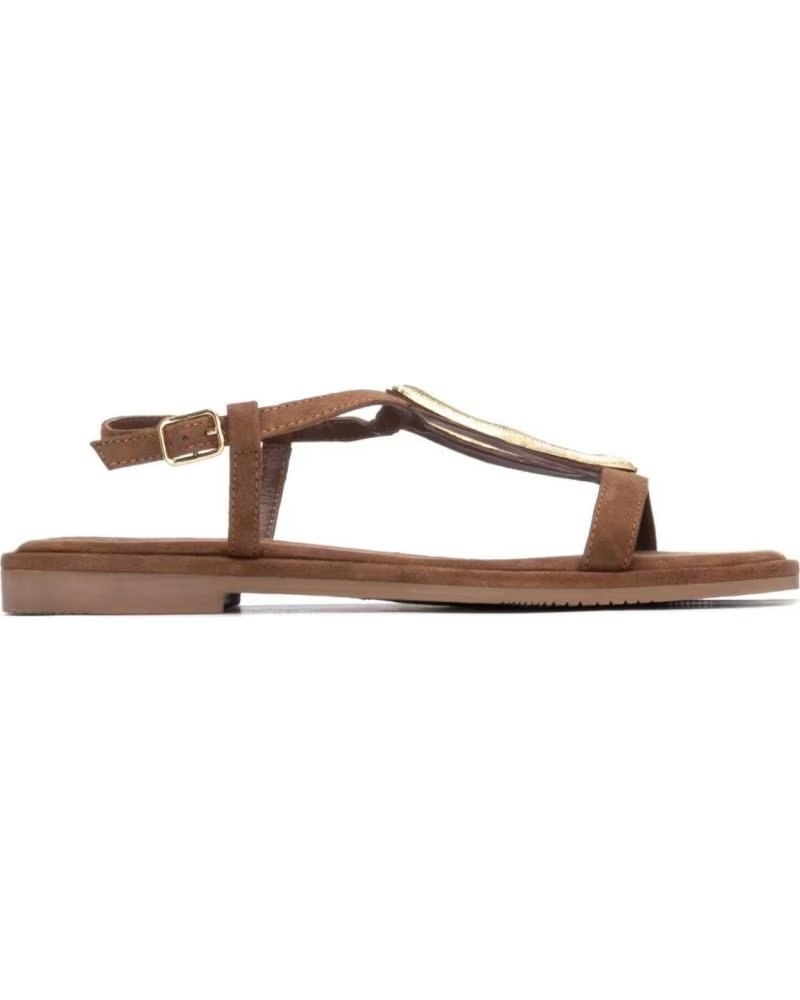 REFRESH ZAPATOS DE TACON 070-641253 EN DORADO PARA MUJER CAMEL