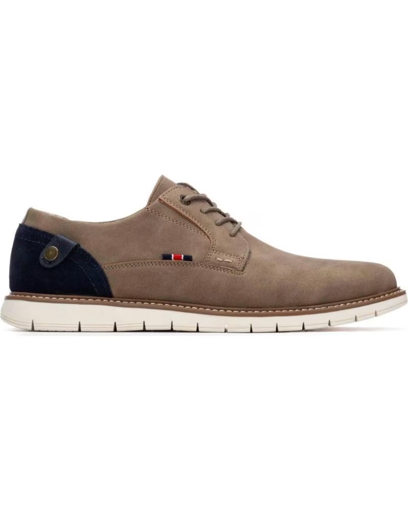 REFRESH 175538 FREIZEITSCHUHE AUS WILDLEDER IN TAUPE MIT KONTRASTDETAIL
