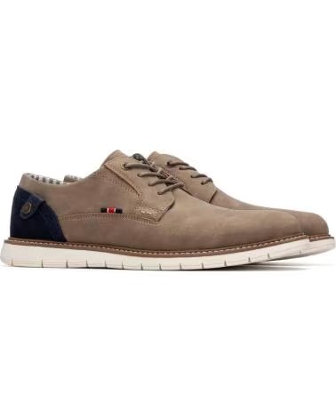 REFRESH 175538 FREIZEITSCHUHE AUS WILDLEDER IN TAUPE MIT KONTRASTDETAIL