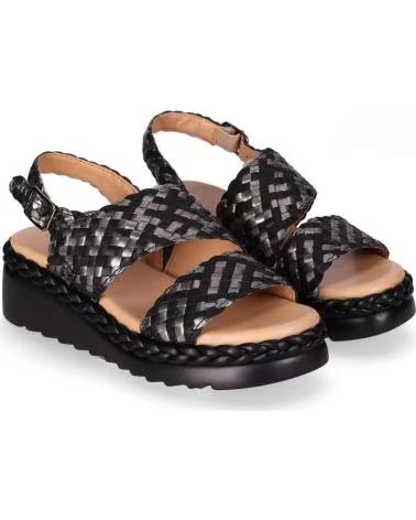 CHIKA10 SANDALO CON PLATEAU INTRECCIATO RE CEDRO NEGRO-BLACK