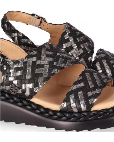 CHIKA10 SANDALO CON PLATEAU INTRECCIATO RE CEDRO NEGRO-BLACK