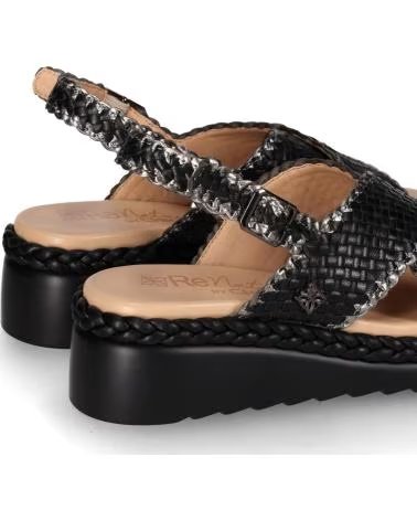 CHIKA10 SANDÁLIA DE CUNHA COM TIRAS CRUZADAS E FECHO DE FIVELA NEGRO-BLACK