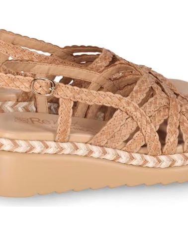CHIKA10 SANDALO CON ZEPPA INTRECCIATA E CHIUSURA CON FIBBIA CUERO-TAN