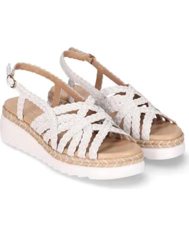 CHIKA10 SANDALO CON ZEPPA A FASCE INCROCIATE E CHIUSURA CON FIBBIA BLANCO-WHITE