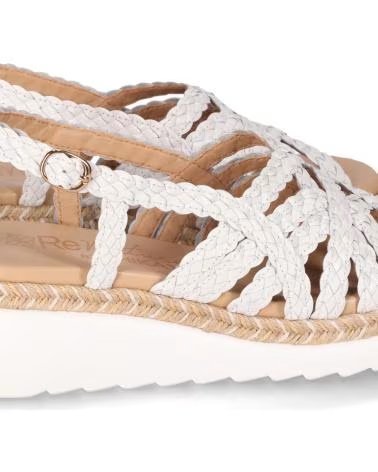 CHIKA10 SANDALO CON ZEPPA A FASCE INCROCIATE E CHIUSURA CON FIBBIA BLANCO-WHITE