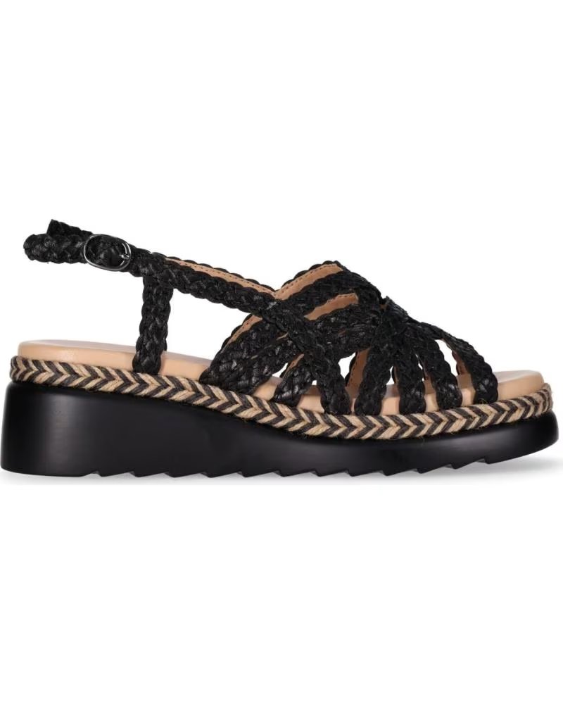 CHIKA10 BRAIDED WEDGE SANDAL CEDRO MODEL NEGRO-BLACK