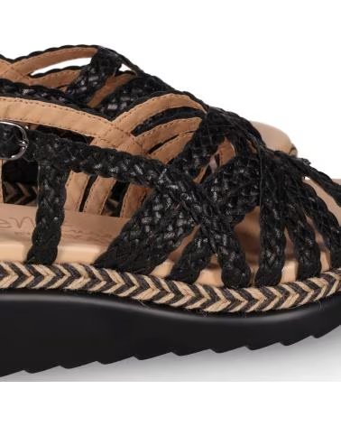 CHIKA10 BRAIDED WEDGE SANDAL CEDRO MODEL NEGRO-BLACK