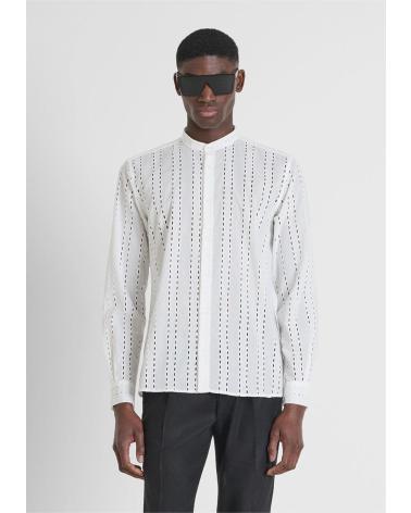 ANTONY MORATO CAMISA DE CROCHET CON CUELLO MAO BLANCO
