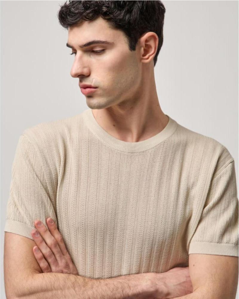 GIANNI LUPO JERSEY BEIG MINI CALADO BEIGE