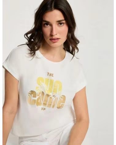 MORGAN CAMISETA DE MANGA CORTA 410300034004 EN BLANCO PARA MUJER WHITE