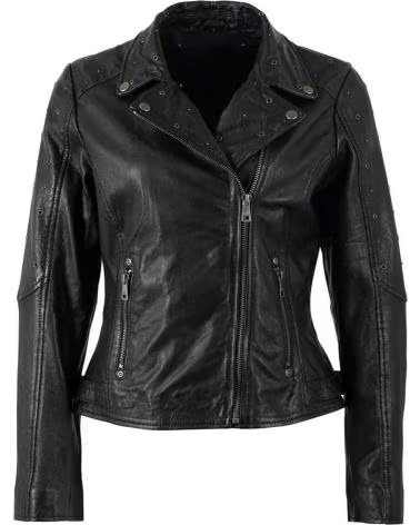 GIPSY BY MAURITIUS CHAQUETA MAURITIUS PIEL NEGRA ARANDELAS NEGRO