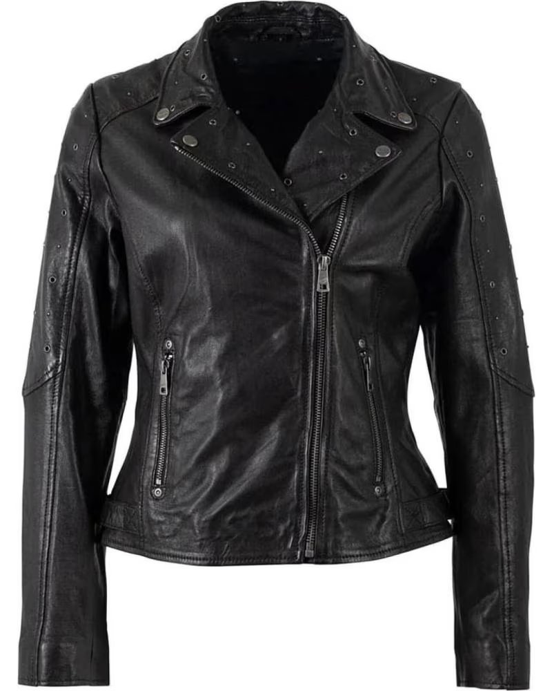 GIPSY BY MAURITIUS CHAQUETA MAURITIUS PIEL NEGRA ARANDELAS NEGRO