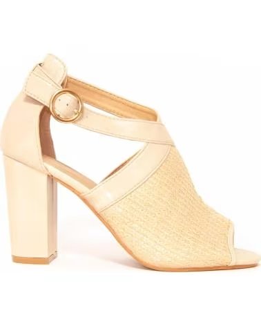 MONTEVITA MONTEVITA AVARA SANDALEN MIT BLOCKABSATZ UND SCHNALLENVERSCHLUSS BEIGE