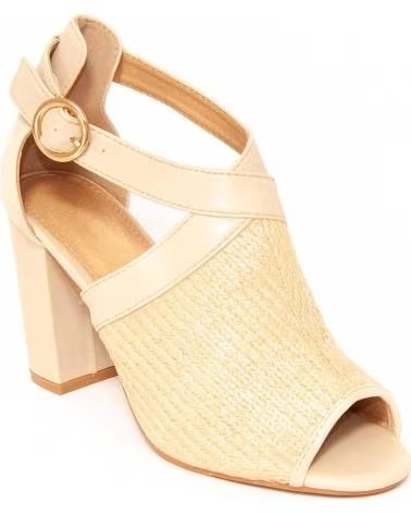 MONTEVITA MONTEVITA AVARA SANDALEN MIT BLOCKABSATZ UND SCHNALLENVERSCHLUSS BEIGE
