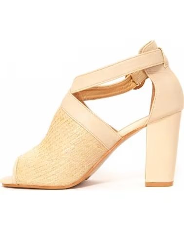 MONTEVITA MONTEVITA AVARA SANDALEN MIT BLOCKABSATZ UND SCHNALLENVERSCHLUSS BEIGE