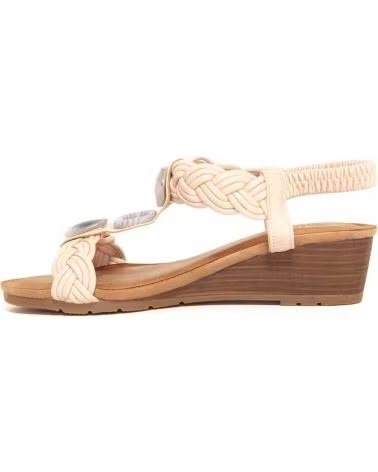 MONTEVITA SANDÁLIA CONFOLI COM CUNHA E DETALHES TRANÇADOS BEIGE