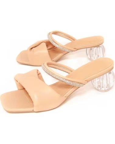 MONTEVITA SANDÁLIAS ROMERICO COM SALTO DE CRISTAL BEIGE
