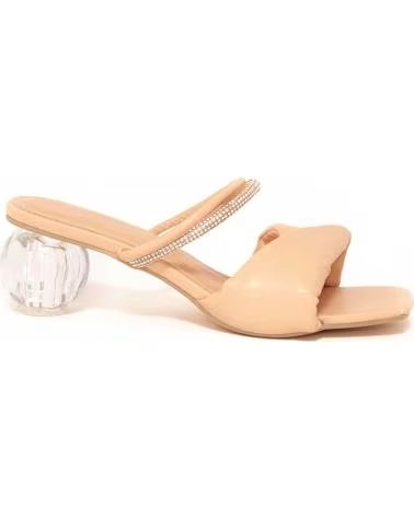 MONTEVITA SANDÁLIAS ROMERICO COM SALTO DE CRISTAL BEIGE