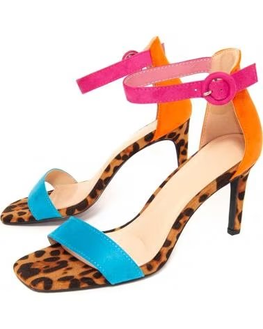 MONTEVITA SANDALE À TALONS MULTICOLORE AVEC IMPRIMÉ ANIMAL MULTICOLORED