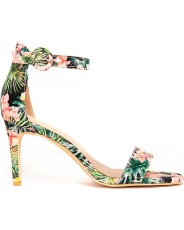 MONTEVITA HIGH-HEEL-SANDALE MIT BLUMENMUSTER UND KNÖCHELRIEMEN MULTICOLORED